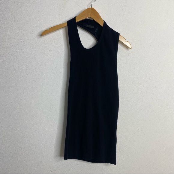 Helmut Lang Black Pulled Asymmetrical Tank Top - Picture 9 of 16